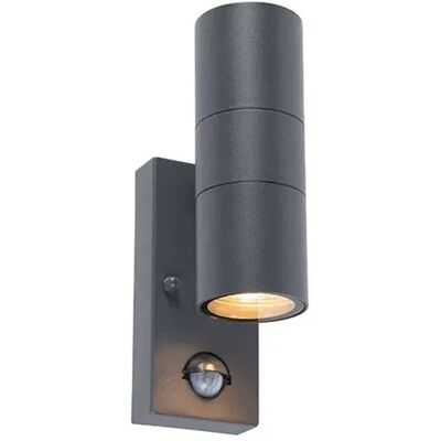 Qazqa Edelstahl Außenwandleuchte mit Bewegungsmelder - Modern IP44 Duo Qazqa Edelstahl Außenwandleuchte mit Bewegungsmelder - Modern IP44 Duo