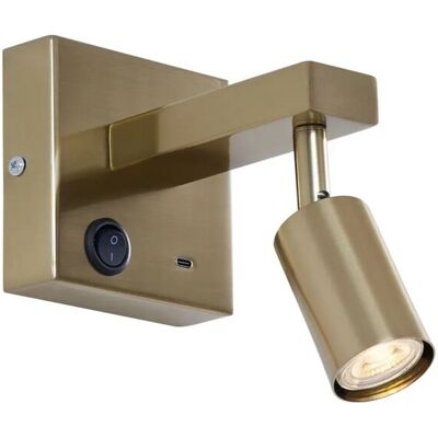 QAZQA Moderne Wandleuchte Gold mit USB-C Neigbar Rex QAZQA Moderne Wandleuchte Gold mit USB-C Neigbar Rex