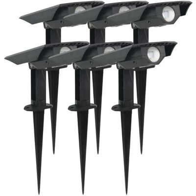 LUXULA LED Solar Gartenstrahler Spot 6er Set 6x 100lm 4000K Neutralweiß Erdspieß IP54 LUXULA LED Solar Gartenstrahler Spot 6er Set 6x 100lm 4000K Neutralweiß Erdspieß IP54
