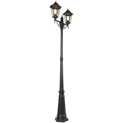Qazqa Havana Außenlaterne - 220cm - 2 Lampen - Schwarz - IP44 Qazqa Havana Außenlaterne - 220cm - 2 Lampen - Schwarz - IP44