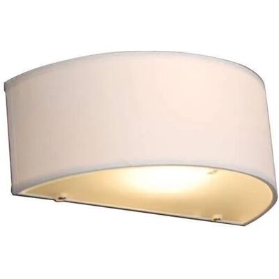 QAZQA Moderne Wandleuchte - Halbrunde Creme - Rustik Stoffoptik QAZQA Moderne Wandleuchte - Halbrunde Creme - Rustik Stoffoptik