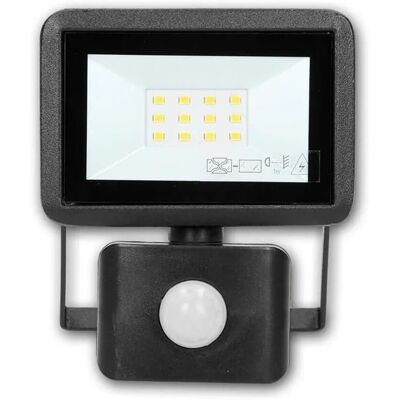 world-trading-net Mini LED Fluter BULLED PIR Schwarz 10W 230V 800lm world-trading-net Mini LED Fluter BULLED PIR Schwarz 10W 230V 800lm