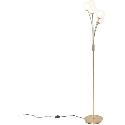 QAZQA Moderne Stehlampe Gold Opalglas 5 Leuchten - Athen - Lichtarmatur QAZQA Moderne Stehlampe Gold Opalglas 5 Leuchten - Athen - Lichtarmatur