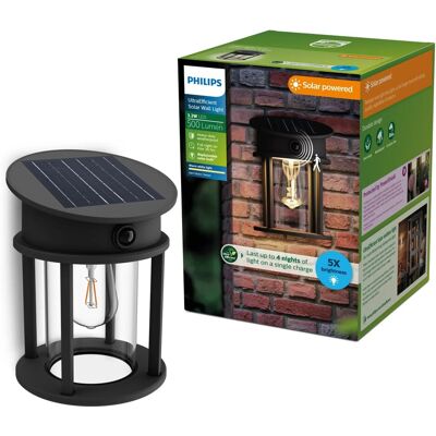 Philips Wandleuchte Geri Solar Bewegungssensor Schwarz Philips Wandleuchte Geri Solar Bewegungssensor Schwarz