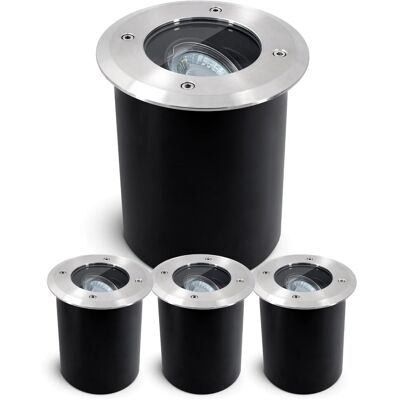 SSC-LUXon 4er Set Juavi Bodeneinbaustrahler Schwenkbar Rund IP67 für GU10 Fahrbar ohne Leuchtmittel SSC-LUXon 4er Set Juavi Bodeneinbaustrahler Schwenkbar Rund IP67 für GU10 Fahrbar ohne Leuchtmittel