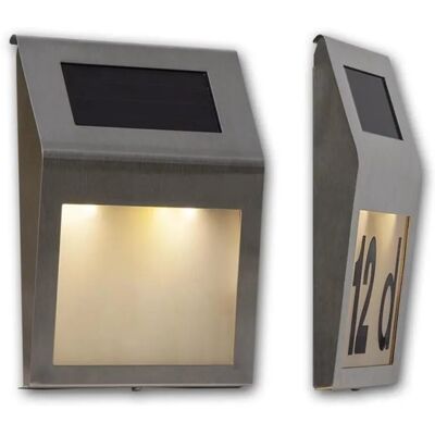 Star Trading Solar Hausnummer-Leuchte Edelstahl Warmweiß Star Trading Solar Hausnummer-Leuchte Edelstahl Warmweiß