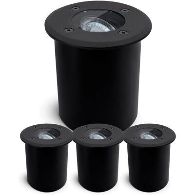 SSC-LUXon 4er Set Juavi Bodeneinbaustrahler Schwarz Rund IP67 für GU10 Fahrbar ohne Leuchtmittel SSC-LUXon 4er Set Juavi Bodeneinbaustrahler Schwarz Rund IP67 für GU10 Fahrbar ohne Leuchtmittel