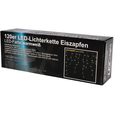 Lex 120er LED Eiszapfen Lichtervorhang Lichterkette Außen Innen Weihnachten Warmweiß Lex 120er LED Eiszapfen Lichtervorhang Lichterkette Außen Innen Weihnachten Warmweiß