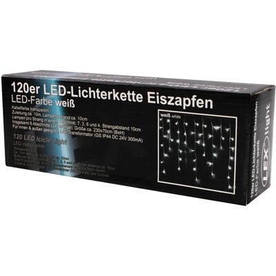 Lex 120er LED Eiszapfen Lichtervorhang Lichterkette Außen Innen Weihnachtslicht Weiß Lex 120er LED Eiszapfen Lichtervorhang Lichterkette Außen Innen Weihnachtslicht Weiß