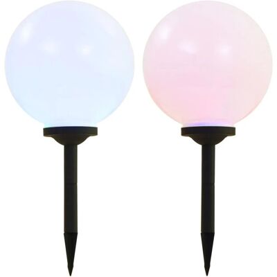 vidaXL Außen Solarleuchten 2 Stück RGB Sphärisch 30cm - Außen Solar Lights vidaXL Außen Solarleuchten 2 Stück RGB Sphärisch 30cm - Außen Solar Lights