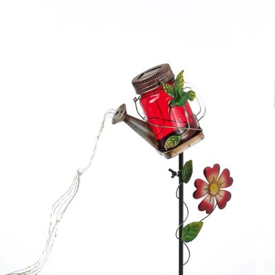 Marelida LED Solar Gießkanne Wasserfalleffekt Deko Solarglas Mit Kolibri Gartenstecker Marelida LED Solar Gießkanne Wasserfalleffekt Deko Solarglas Mit Kolibri Gartenstecker