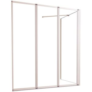 AICA 120x140cm Weiß 3-ftg. Faltbare mit 80cm Seitewand Badewanneaufsatz 4mm ESG Sicherheitsglas AICA 120x140cm Weiß 3-ftg. Faltbare mit 80cm Seitewand Badewanneaufsatz 4mm ESG Sicherheitsglas