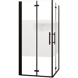 AICA 110x80cm Höhe195cm Schwarz Teilsatiniert Falttür Eckdusche Duschkabinen 6mm Nano-ESG Pendeltür Duschabtrennung Eckeinstieg Dusche AICA 110x80cm Höhe195cm Schwarz Teilsatiniert Falttür Eckdusche Duschkabinen 6mm Nano-ESG Pendeltür Duschabtrennung Eckeinstieg Dusche