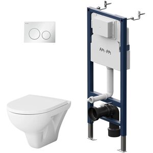 AM.PM WC Set: Wand-WC + Vorwandelement + Drückerplatte Toilette mit Spülkasten Komplett IIS90151.TA1700 Hit Runde AM.PM WC Set: Wand-WC + Vorwandelement + Drückerplatte Toilette mit Spülkasten Komplett IIS90151.TA1700 Hit Runde