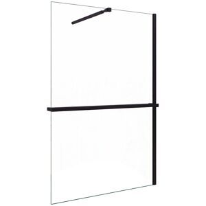 AICA Walk In 100x200cm Schwarz Duschwand mit Stabilisator 8mm NANO ESG-Glas mit Duschregal Handtuchhalter Duschtrennwand F084B AICA Walk In 100x200cm Schwarz Duschwand mit Stabilisator 8mm NANO ESG-Glas mit Duschregal Handtuchhalter Duschtrennwand F084B