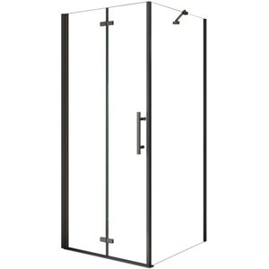 AICA 85x76cm x H.195cm Eckig Duschkabinen Schwarz Falttür 6mm NANO ESG-Glas Eckdusche Drehtür Duschabtrennung AICA 85x76cm x H.195cm Eckig Duschkabinen Schwarz Falttür 6mm NANO ESG-Glas Eckdusche Drehtür Duschabtrennung