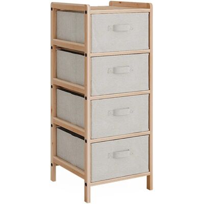 Vicco Kommode Bruno Beige 35 x 86 cm mit 4 Stoffschubladen Vicco Kommode Bruno Beige 35 x 86 cm mit 4 Stoffschubladen