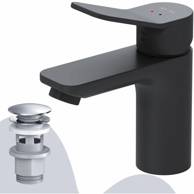 AM.PM Waschtischarmatur mit Klick-Ablauf, Waschbecken Armatur, Mischbatterie FXA82122 X-Joy Wasserhahn Bad Schwarz AM.PM Waschtischarmatur mit Klick-Ablauf, Waschbecken Armatur, Mischbatterie FXA82122 X-Joy Wasserhahn Bad Schwarz