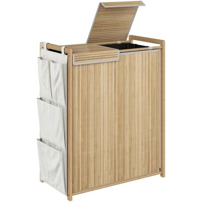 HOMCOM Laundry Hamper Bambus Oxford-Stoff 63L x 33B x 78H cm Naturholz HOMCOM Laundry Hamper Bambus Oxford-Stoff 63L x 33B x 78H cm Naturholz