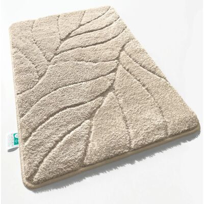 Karat Badematte Maris Badvorleger Badteppich mit Blattstruktur Ivory 80 x 150 cm Karat Badematte Maris Badvorleger Badteppich mit Blattstruktur Ivory 80 x 150 cm