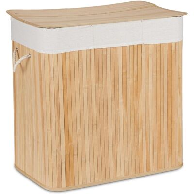 Relaxdays Wäschekorb Bambus Natur 3 Fächer mit Deckel Faltbar 62 x 62,5 x 42,5 cm 3,6 kg Relaxdays Wäschekorb Bambus Natur 3 Fächer mit Deckel Faltbar 62 x 62,5 x 42,5 cm 3,6 kg