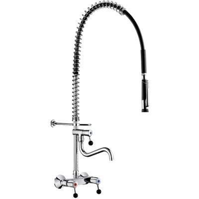 Delabie Geschirrspülbrause-Garnitur mit Wandmischer und Handbrause Delabie Geschirrspülbrause-Garnitur mit Wandmischer und Handbrause
