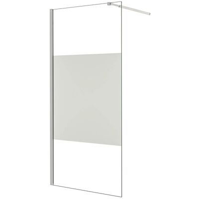 AICA Walk in Duschwand B.80 x H.200cm Milchglasstreifen Duschabtrennung 10mm Nano ESG-Glas Mit Stabilisator Duschkabinen F084 AICA Walk in Duschwand B.80 x H.200cm Milchglasstreifen Duschabtrennung 10mm Nano ESG-Glas Mit Stabilisator Duschkabinen F084