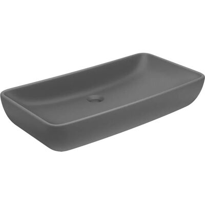 vidaXL Luxus rechteckiges dunklergraues Keramik-Waschbecken - Badezimmerbecken vidaXL Luxus rechteckiges dunklergraues Keramik-Waschbecken - Badezimmerbecken