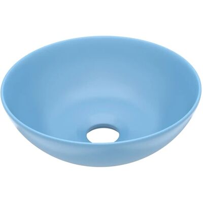 vidaXL Badezimmer Waschbecken Keramik Hellblau Rund - Waschbecken vidaXL Badezimmer Waschbecken Keramik Hellblau Rund - Waschbecken