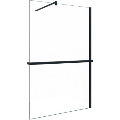 AICA Walk In 90x200cm Schwarz Duschwand mit Stabilisator 8mm NANO ESG-Glas mit Duschregal Handtuchhalter Duschtrennwand F132B AICA Walk In 90x200cm Schwarz Duschwand mit Stabilisator 8mm NANO ESG-Glas mit Duschregal Handtuchhalter Duschtrennwand F132B