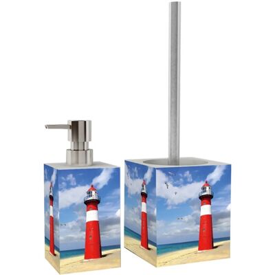 Sanilo Badezimmer Set, Seifenspender und WC Bürste Leuchtturm Sanilo Badezimmer Set, Seifenspender und WC Bürste Leuchtturm