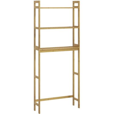 Kleankin Toilettenregal Bambus Naturholz 68L x 20B x 165H cm Kleankin Toilettenregal Bambus Naturholz 68L x 20B x 165H cm