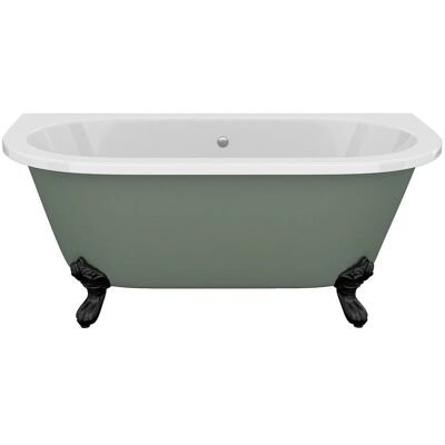 Vente-unique Freistehende Badewanne Mit Füßen Sparus Grün 150 cm Vente-unique Freistehende Badewanne Mit Füßen Sparus Grün 150 cm