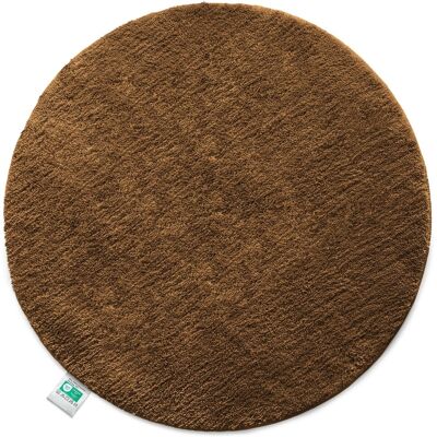 KARAT Badematte SKY Runder Badteppich Flauschig in Braun Durchmesser 120 cm KARAT Badematte SKY Runder Badteppich Flauschig in Braun Durchmesser 120 cm