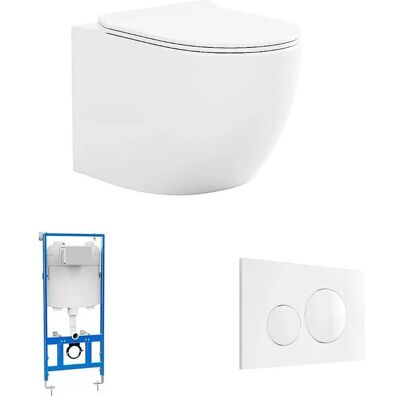 Javoine Wand-WC mit Bidet, Weiß, 36x36x53.5cm Javoine Wand-WC mit Bidet, Weiß, 36x36x53.5cm