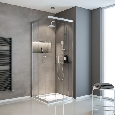 Schulte ExpressPlus Eckeinstieg Sunny Sicherheitsglas Chromoptik 190x80cm Schulte ExpressPlus Eckeinstieg Sunny Sicherheitsglas Chromoptik 190x80cm