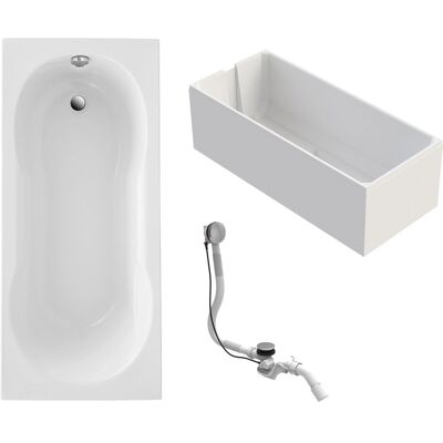 Ottofond Badewanne Nixe 170 cm inkl. Wannenträger und Ablaufgarnitur Chrom Weiß Ottofond Badewanne Nixe 170 cm inkl. Wannenträger und Ablaufgarnitur Chrom Weiß