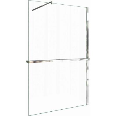 AICA Walk In 90x200cm Duschwand mit Stabilisator 8mm NANO ESG-Glas mit Duschregal Handtuchhalter Duschtrennwand F123 AICA Walk In 90x200cm Duschwand mit Stabilisator 8mm NANO ESG-Glas mit Duschregal Handtuchhalter Duschtrennwand F123