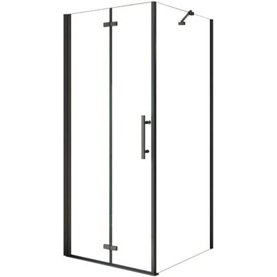 AICA 110x76cm x H.195cm Eckig Duschkabinen Schwarz Falttür 6mm NANO ESG-Glas Eckdusche Drehtür Duschabtrennung AICA 110x76cm x H.195cm Eckig Duschkabinen Schwarz Falttür 6mm NANO ESG-Glas Eckdusche Drehtür Duschabtrennung