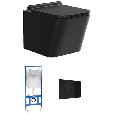 CLEMONA Schwarzes Keramik-Wand-WC - Modern & Leise CLEMONA Schwarzes Keramik-Wand-WC - Modern & Leise