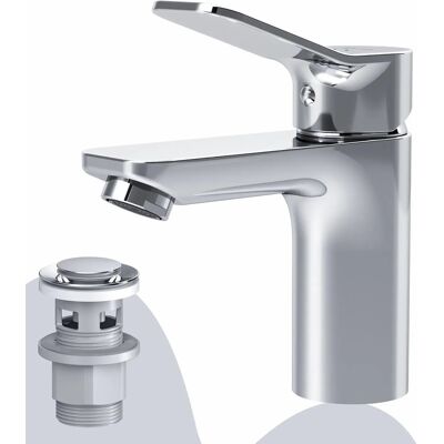 AM.PM Waschtischarmatur mit Klick-Ablauf, Waschbecken Armatur, Mischbatterie FXA82100 X-Joy Wasserhahn Bad Chrom AM.PM Waschtischarmatur mit Klick-Ablauf, Waschbecken Armatur, Mischbatterie FXA82100 X-Joy Wasserhahn Bad Chrom