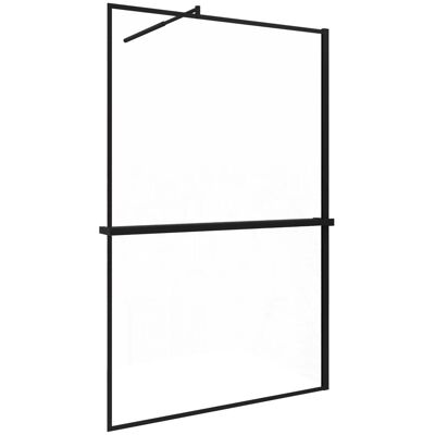 AICA 90x200cm Walk In Schwarz Aluminiumrahmen Duschwand mit Duschregal Handtuchhalter mit Stabilisator Duschabtrennung 8mm NANO Glass F123B AICA 90x200cm Walk In Schwarz Aluminiumrahmen Duschwand mit Duschregal Handtuchhalter mit Stabilisator Duschabtrennung 8mm NANO Glass F123B