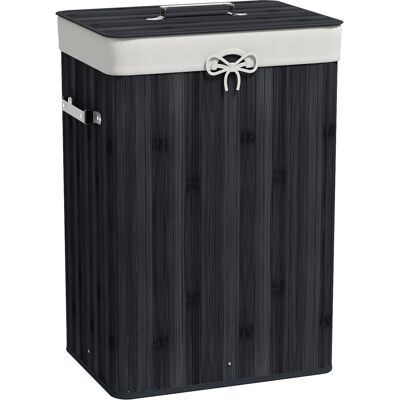 HOMCOM Laundry Hamper Bambus L40 x B30 x H60 cm Schwarz HOMCOM Laundry Hamper Bambus L40 x B30 x H60 cm Schwarz