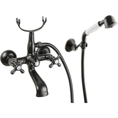 PaulGurkes Schwarze Badewannen Armatur Wannenarmatur Handbrause Zweigriffmischer PaulGurkes Schwarze Badewannen Armatur Wannenarmatur Handbrause Zweigriffmischer