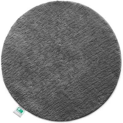 KARAT Badematte SKY Runder Badteppich Flauschig in Dunkelgrau Durchmesser 95 cm KARAT Badematte SKY Runder Badteppich Flauschig in Dunkelgrau Durchmesser 95 cm
