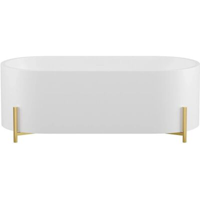 Alonsa Weiße Ovale Badewanne - Goldene Beine - 160x73,5x59 cm - Badewanne Alonsa Weiße Ovale Badewanne - Goldene Beine - 160x73,5x59 cm - Badewanne