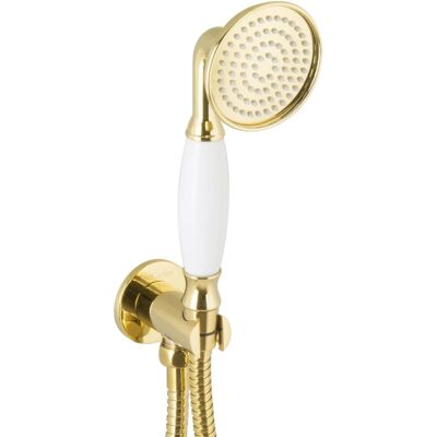 PaulGurkes Handbrause mit Schlauch Gold Nostalgie Retro Duschkopf Brausegarnitur Set PaulGurkes Handbrause mit Schlauch Gold Nostalgie Retro Duschkopf Brausegarnitur Set