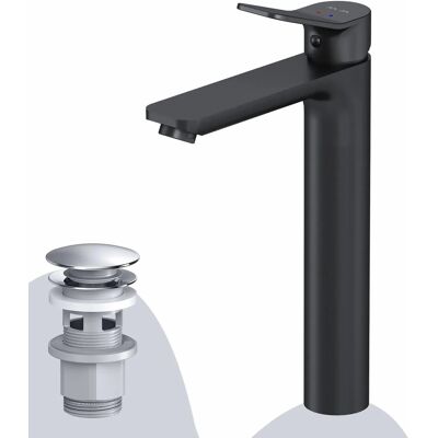 AM.PM Waschtischarmatur Hoch mit Klick-Ablaufgarnitur, Waschbecken Armatur, Mischbatterie FXA92222 X-Joy Schwarz AM.PM Waschtischarmatur Hoch mit Klick-Ablaufgarnitur, Waschbecken Armatur, Mischbatterie FXA92222 X-Joy Schwarz