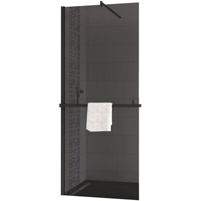 AICA Walk In Dusche B.90xH.200cm Duschabtrennung 8mm NANO ESG-Glas mit Duschregal Handtuchhalter mit 70-120cm Stabilisierungsstangen AICA Walk In Dusche B.90xH.200cm Duschabtrennung 8mm NANO ESG-Glas mit Duschregal Handtuchhalter mit 70-120cm Stabilisierungsstangen