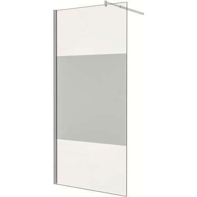 AICA Walk in Duschwand B.80 x H.200cm Milchglasstreifen Duschabtrennung 10mm Nano ESG-Glas Mit Stabilisator Duschkabinen F123 AICA Walk in Duschwand B.80 x H.200cm Milchglasstreifen Duschabtrennung 10mm Nano ESG-Glas Mit Stabilisator Duschkabinen F123